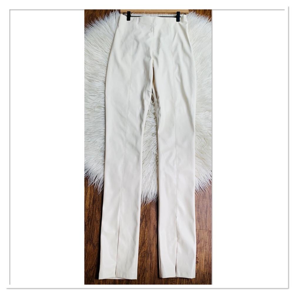 Amanda Uprichard Faux Leather Malta Pants Off White Size Medium